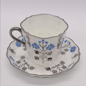 Wedgwood Bone China Flat Cup & Saucer Pattern WH 1583